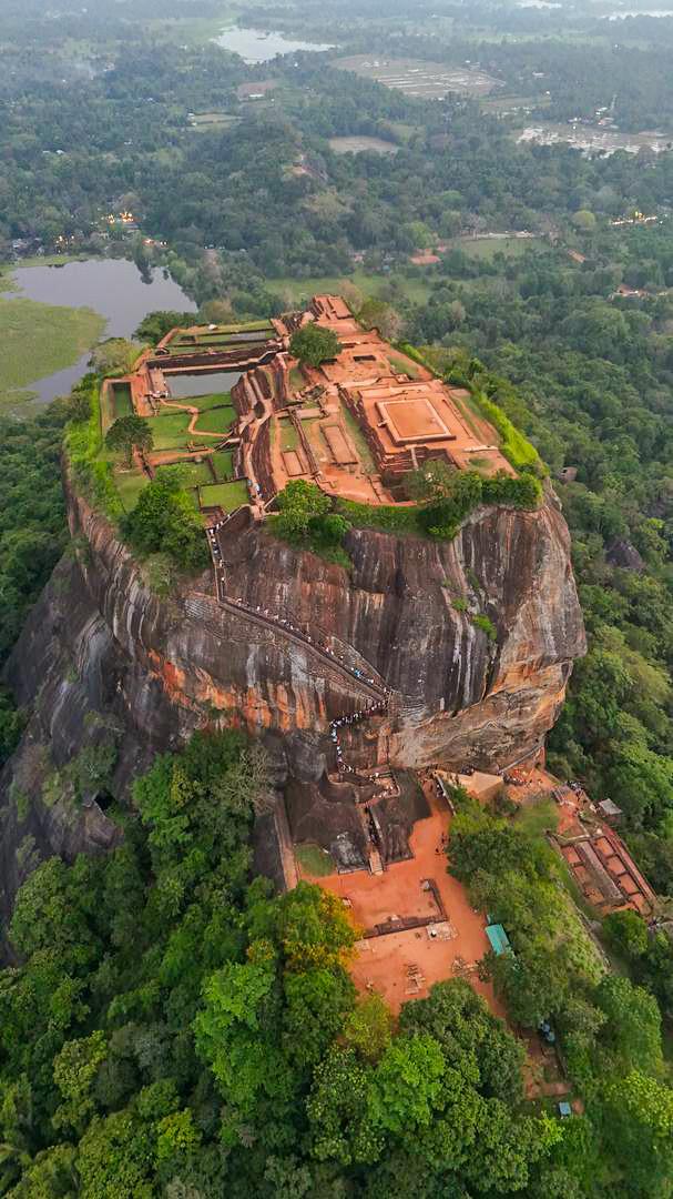 Placeholder hero for the whole-island route: Sigiriya rock from the air